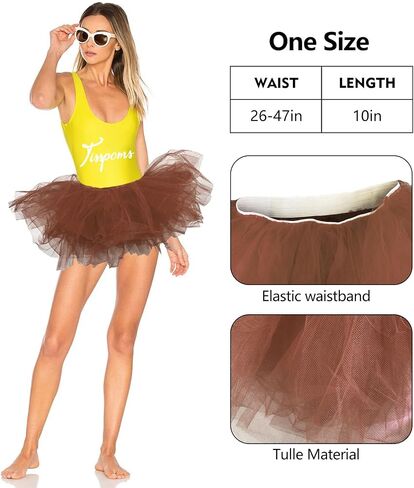 Tutus for Women Adult, 5 Layered Adult Tutu Skirts for Women Girls Teens, 80s Tulle Ballet Tutus Skirt for Women Costumes in Kuwait