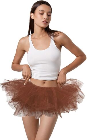 Tutus for Women Adult, 5 Layered Adult Tutu Skirts for Women Girls Teens, 80s Tulle Ballet Tutus Skirt for Women Costumes in Kuwait