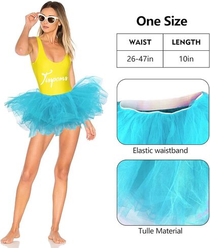 Tutus for Women Adult, 5 Layered Adult Tutu Skirts for Women Girls Teens, 80s Tulle Ballet Tutus Skirt for Women Costumes in Kuwait