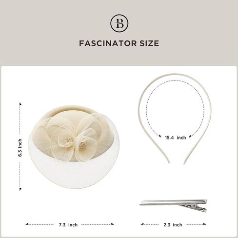 قبعات Babeyond fascinators للنساء - قبعة شاي حفلة شاي Kentucky Derby Flower Mesh Pillbox قبعة لحفل الزفاف in Saudi Arabia