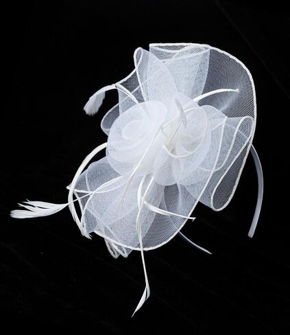 Unpifolov Fascinators Hats Flower Mesh Feathers Headwear Tea Party Wedding Derby Cocktail Hair Clip Headband for Girls Women in Saudi Arabia