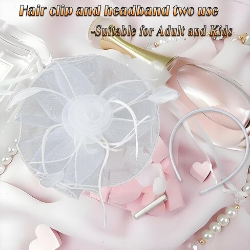 Unpifolov Fascinators Hats Flower Mesh Feathers Headwear Tea Party Wedding Derby Cocktail Hair Clip Headband for Girls Women in Saudi Arabia