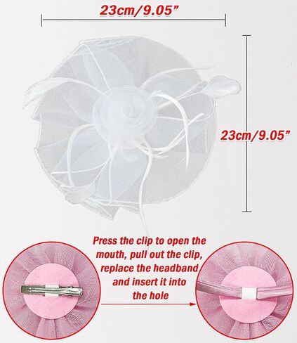 Unpifolov Fascinators Hats Flower Mesh Feathers Headwear Tea Party Wedding Derby Cocktail Hair Clip Headband for Girls Women in Saudi Arabia