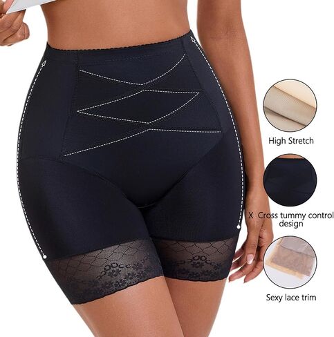 Women's Tummy Control High Waisted Panties Thigh Slimming Shorts Comfort Fit Body Shaper Shapewear Underwear in Saudi Arabia