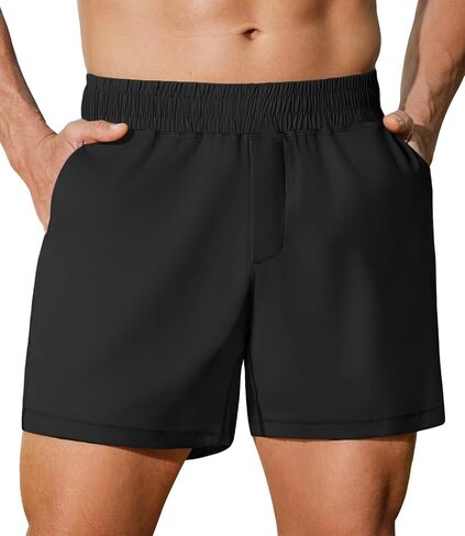 PINSPARK Men's Workout Shorts 5" Lightweight Running Shorts Quick Dry Athletic Gym Shorts with Zip Pocket Towel Loop in Saudi Arabia