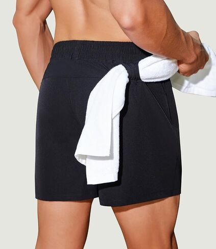 PINSPARK Men's Workout Shorts 5" Lightweight Running Shorts Quick Dry Athletic Gym Shorts with Zip Pocket Towel Loop in Saudi Arabia