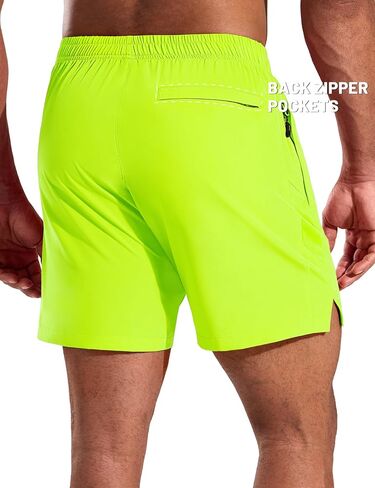 Mier Men's 5 Inseam inseam شورت مع جيوب سحاب سريعة الجافة الجافة الرياضية تجريب لا توجد شورتات بطانة ، خفيفة الوزن in Kuwait