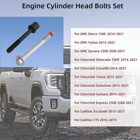 ES 73121 Engine Cylinder Head Bolt Set,for GMC Sierra 1500 2500 3500 Savana 2500 3500 Yukon,for Chevrolet Silverado 1500 Corvette Tahoe Suburban Camaro Express 2500 3500,for Cadillac Escalade 14-21 in Saudi Arabia