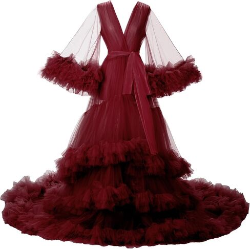 Fanjian Puffy Tulle Robe Longerie Lingerie Bridal Robe Baby Shower Photography in Kuwait