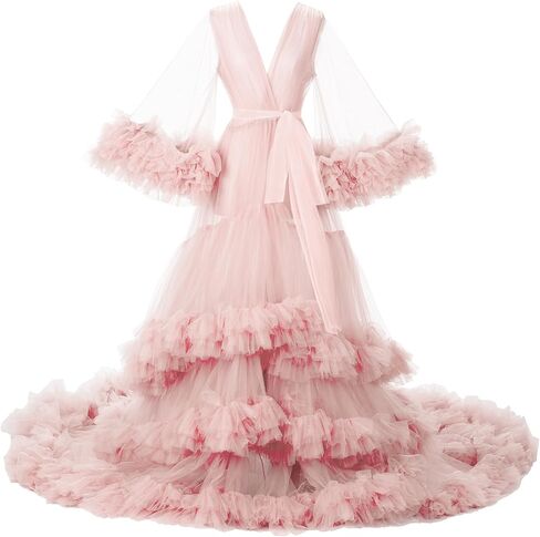 Fanjian Puffy Tulle Robe Longerie Lingerie Bridal Robe Baby Shower Photography in Kuwait