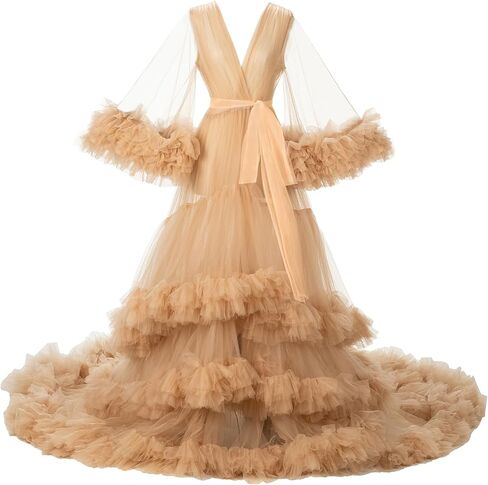Fanjian Puffy Tulle Robe Longerie Lingerie Bridal Robe Baby Shower Photography in Kuwait