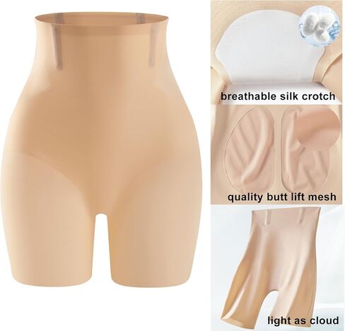 PRETTYWELL Womens Shapewear Shorts Mid-Waist Tummy Control Butt Lift Slip Shorts for Dresses,Seamless no Roll Thigh Slimmer in Saudi Arabia