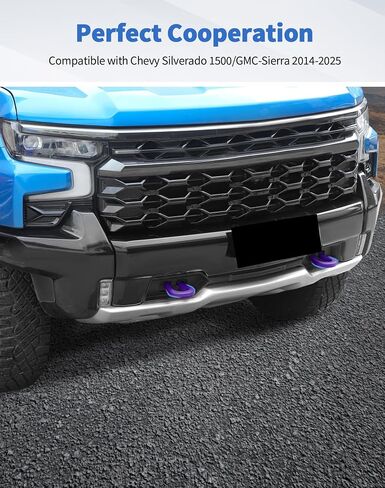 أغطية خطاف السحب الأرجواني تناسب تشيفي سيلفرادو/GMC-Sierra 2014-2025 الوفير الأمامي خطاف السنانير حامي المطاط متوافق مع ملحقات شيفروليه سيلفرادو in Kuwait