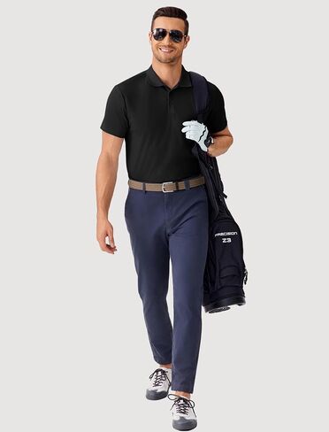 PINSPARK Mens Polo Shirts Short Sleeve Lightweight Moisture Wicking Quick Dry Casual Workout Collared Shirt Plain 3 Pack Set in Saudi Arabia