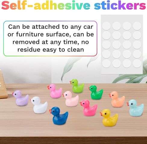 16 PCS Cute Duck Rearview Mirror Accessories, Luminous Duck Car Interior Accessories, Dashboard Decorations Adhesive Ornaments, Fun Duck Car Interior Decor, Car Decorations Interior in Kuwait