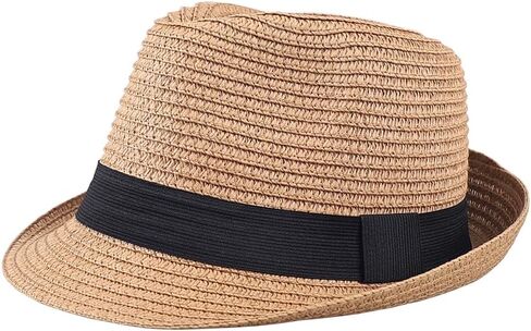 Women Men Wide Brim Straw Panama Hat Unisex Fedora for Beach Travel Sun Hat in Kuwait