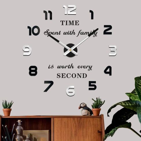 VANGOLD Large Wall Clocks for Living Room Decor, Decorative Wall Clocks Battery Operated (Black Wall Decor) in Saudi Arabia
