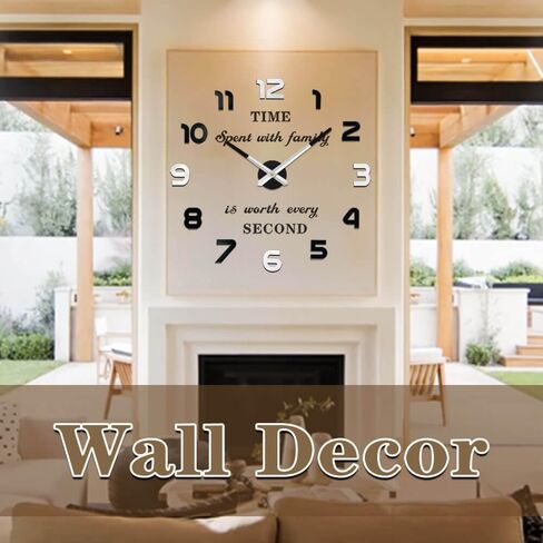 VANGOLD Large Wall Clocks for Living Room Decor, Decorative Wall Clocks Battery Operated (Black Wall Decor) in Saudi Arabia