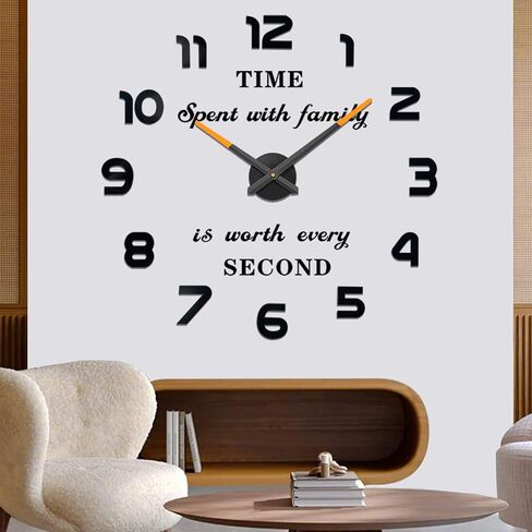 VANGOLD Large Wall Clocks for Living Room Decor, Decorative Wall Clocks Battery Operated (Black Wall Decor) in Saudi Arabia