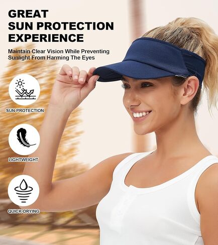 Sun Visor Hats for Men Women Lightweight Portable Stretchy Sun Hat for Running Tennis Golf in Saudi Arabia