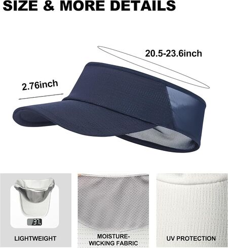 Sun Visor Hats for Men Women Lightweight Portable Stretchy Sun Hat for Running Tennis Golf in Saudi Arabia