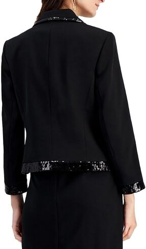 Kasper Women's Notch Collar, Kissing Front Jacket W/Sequin Trim in Saudi Arabia