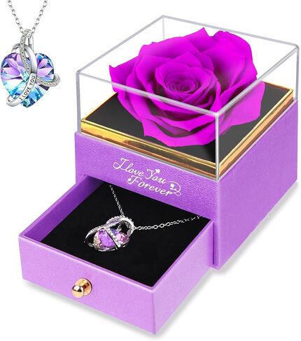 Preserved Flowers Gifts for Women Mom: Black Roses for Christmas Anniversary Mother's Day Wedding Gift for Girlfriend Wife Grandma in Kuwait