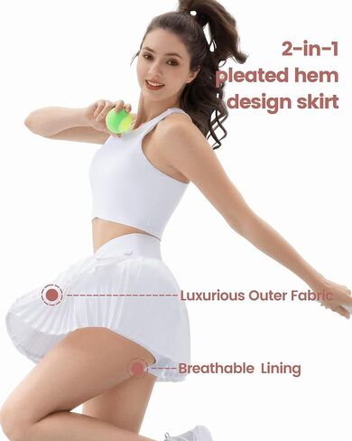Angel season Pleated Tennis Skirts for Women with Pockets High Waist Golf Skorts Lightweight Athletic Mini Short Skirts in Saudi Arabia