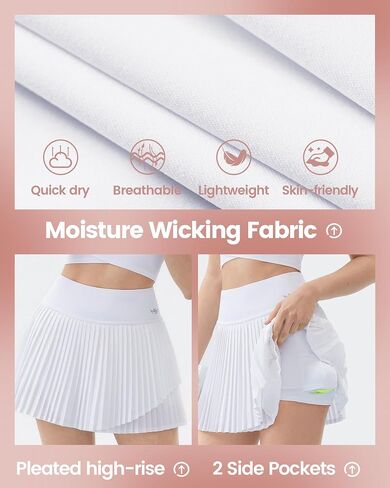 Angel season Pleated Tennis Skirts for Women with Pockets High Waist Golf Skorts Lightweight Athletic Mini Short Skirts in Saudi Arabia