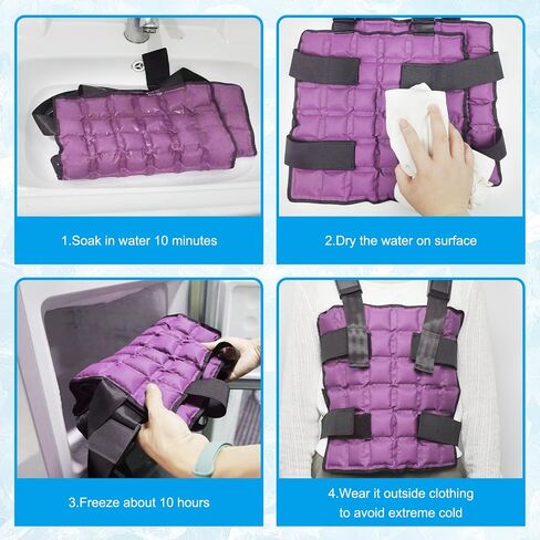 WORLD-BIO 72-Cell Ice Cooling Vest for Men & Women, Reusable Cold Vest with Adjustable Straps, Hot Weather Gear for Outdoor in Saudi Arabia