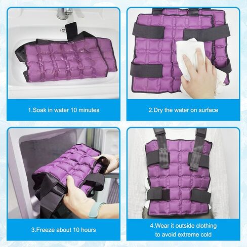 سترة التبريد الجليدية العالمية 72 خلايا للرجال والنساء ، سترة باردة قابلة لإعادة الاستخدام مع الأشرطة القابلة للتعديل ، معدات الطقس الحار للهواء في الهواء الطلق in Kuwait