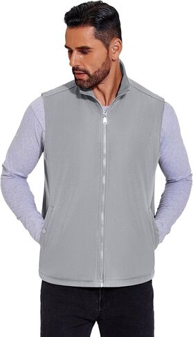 COOFANDY Men's Casual Outerwear Vest Lightweight Full-Zip Sleeveless Jacket Outdoor Hiking Travel Golf Vest with Pockets in Saudi Arabia