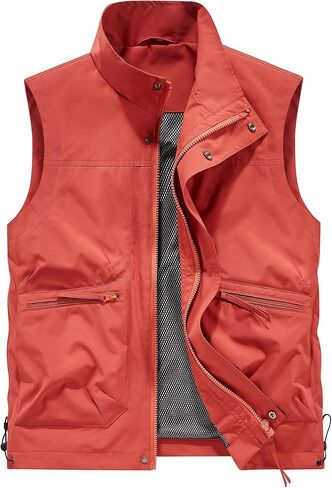 Hixiaohe Mens Vest Golf Outwear Windproof Lightweight Softshell Vest Photo Hiking Travel Work Sleeveless Jacket with Pockets in Kuwait