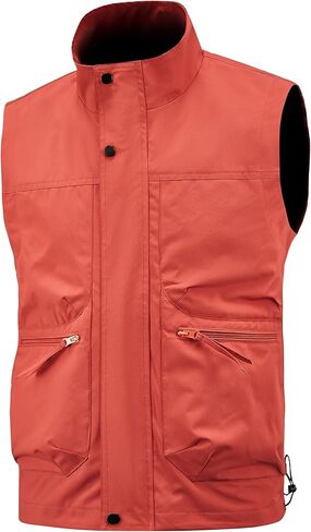 Hixiaohe Mens Vest Golf Outwear Windproof Lightweight Softshell Vest Photo Hiking Travel Work Sleeveless Jacket with Pockets in Kuwait