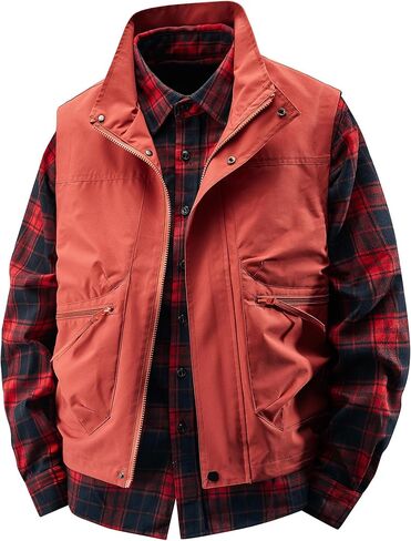 Hixiaohe Mens Vest Golf Outwear Windproof Lightweight Softshell Vest Photo Hiking Travel Work Sleeveless Jacket with Pockets in Kuwait