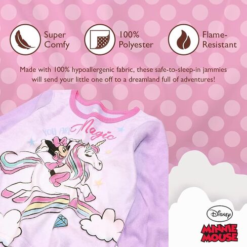 Disney Girls' 2-Piece Loose-fit Pajama Set, Soft & Cute for Kids in Saudi Arabia