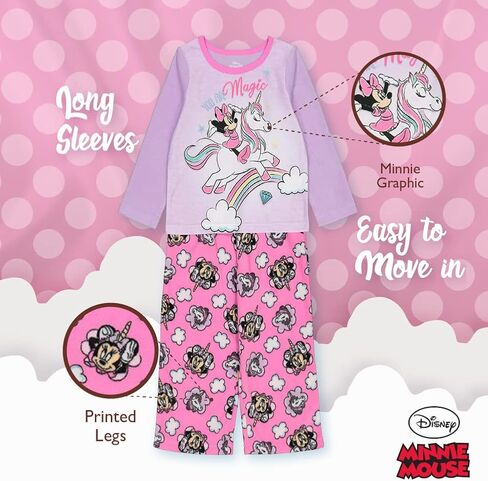 Disney Girls' 2-Piece Loose-fit Pajama Set, Soft & Cute for Kids in Saudi Arabia
