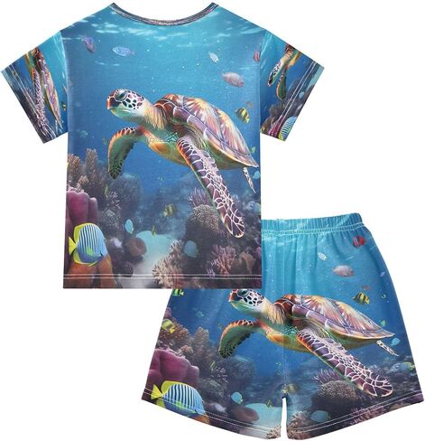 Senya Short Sleeve Pajamas يضع خريطة العالم الصيفية للملابس الصيفية للملابس الوطنية ، 5T in Kuwait