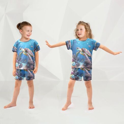 Senya Short Sleeve Pajamas يضع خريطة العالم الصيفية للملابس الصيفية للملابس الوطنية ، 5T in Kuwait