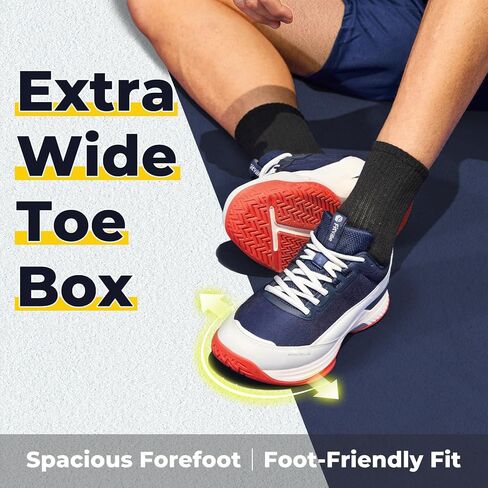 أحذية التنس الواسعة Fitville للرجال Pickleball Shoes خفيفة الوزن جميع الأحذية الرياضية مع الدعم القوس وصندوق إصبع القدم الواسع in Kuwait
