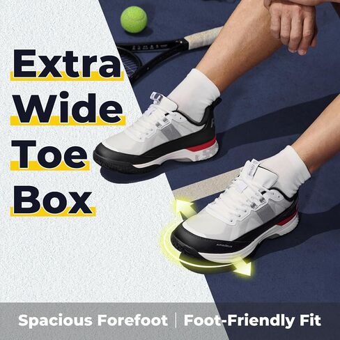 FitVille Wide Tennis Shoes for Men Pickleball Shoes Lightweight Breathable All Court Athletic Shoes with Arch Support & Wide Toe Box in Kuwait