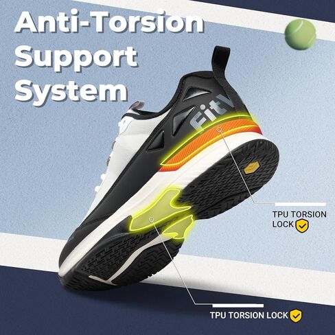 FitVille Wide Tennis Shoes for Men Pickleball Shoes Lightweight Breathable All Court Athletic Shoes with Arch Support & Wide Toe Box in Kuwait