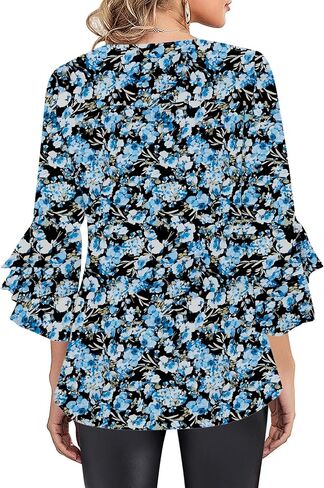 Relipop Womens Blouse Blouse 3/4 Sleeve Tops v Neck Business Blouses Disuals Summer Summer Outfits 2025 in Kuwait