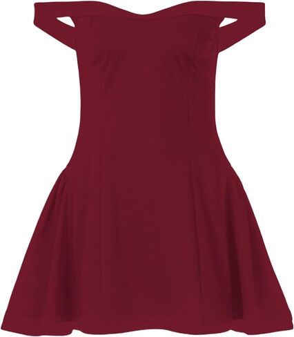 Womens Sexy Off Shoulder Short Dress Sleeveless Bodycon Flowy A-Line Party Club Gown Homecoming Mini Dresses in Saudi Arabia