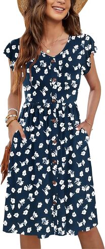 WNEEDU Women Summer Maxi Dresses Casual Sleeveless Long Dress Empire Waist Hawaiian Sundress with Pockets in Saudi Arabia
