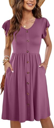 WNEEDU Women Summer Maxi Dresses Casual Sleeveless Long Dress Empire Waist Hawaiian Sundress with Pockets in Saudi Arabia