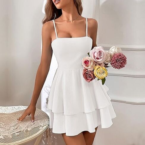 Women's Backless Bow Tie Short Dress Summer Models Sexy Halter Dresses Graduation Dress for Women in Kuwait