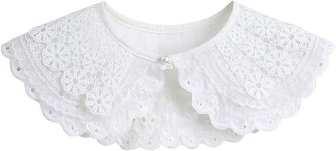 WENLOOY Retro Hollow Out Lace Floral False Collar Detachable Fake Collar for Women Girl in Kuwait