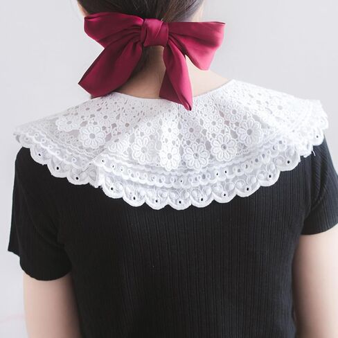 WENLOOY Retro Hollow Out Lace Floral False Collar Detachable Fake Collar for Women Girl in Kuwait