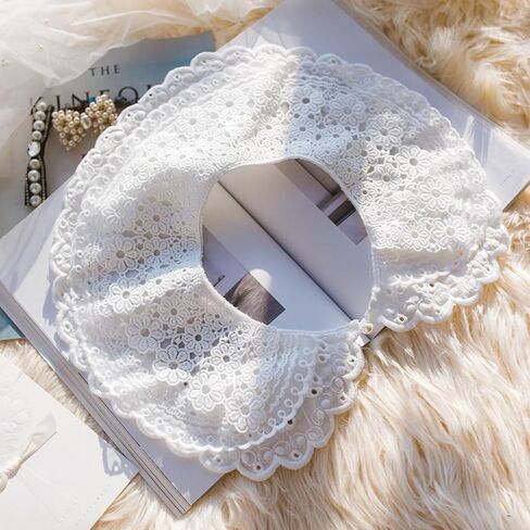 WENLOOY Retro Hollow Out Lace Floral False Collar Detachable Fake Collar for Women Girl in Kuwait